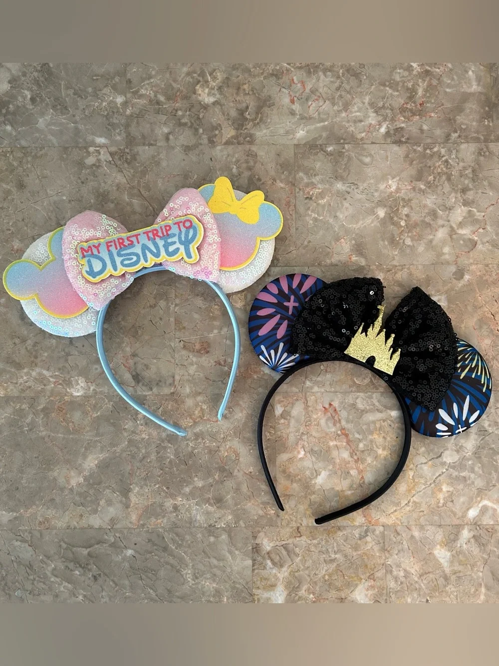 Disney Minnie Mouse Ears Headbands My First Trip to Disney & Castle Fireworks